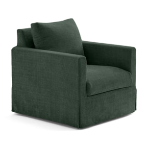 Serena - fauteuil déhoussable en velours texturé - Vert