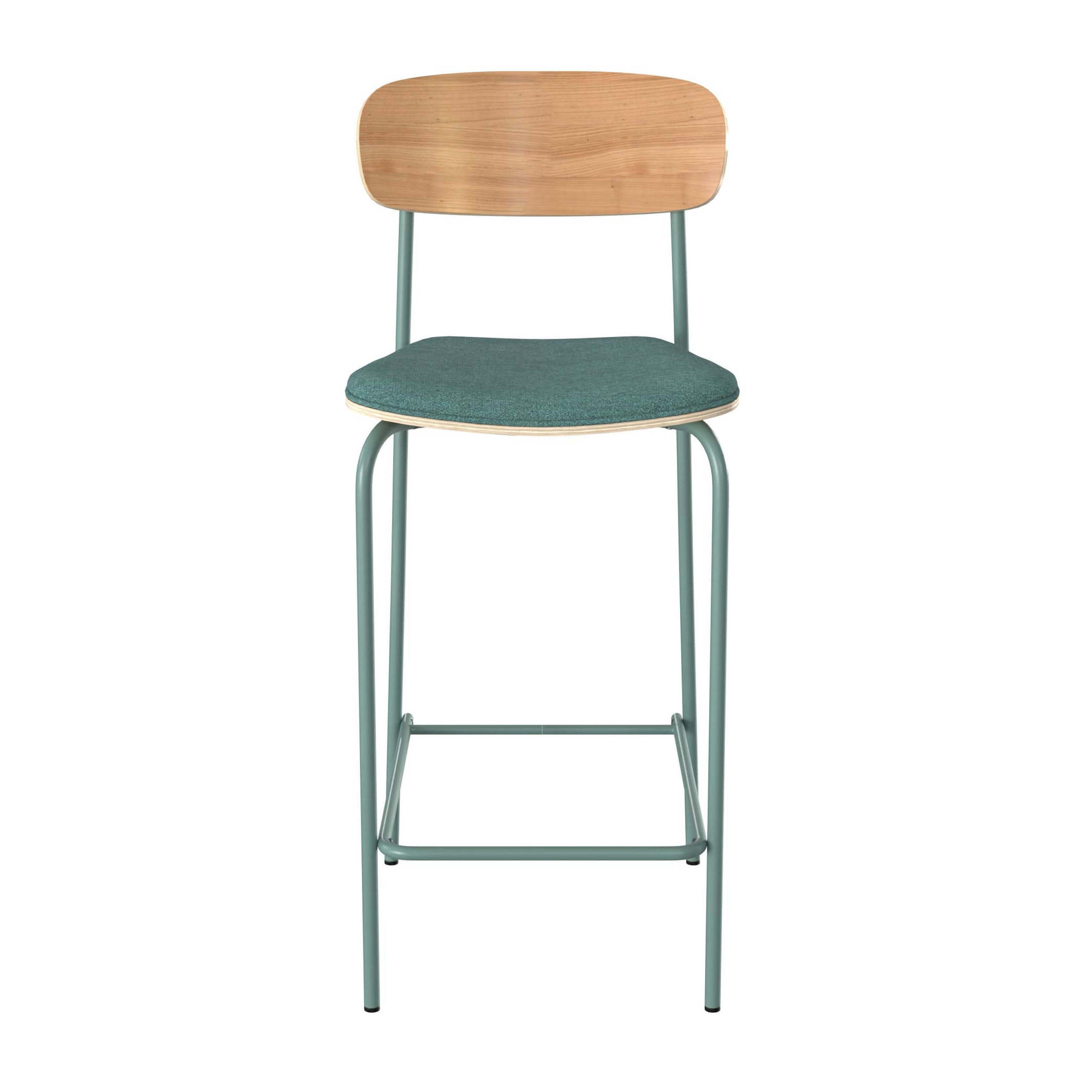 Lot de 2 chaises pour îlot central en tissu bleu canard 65 cm - Alba