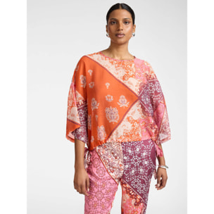 Elena Mirò - Blusa misto lyocell stampata - Arancione