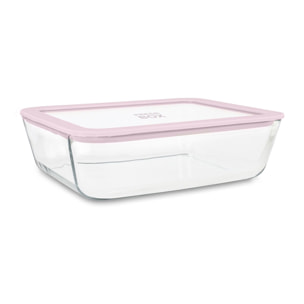 Boîte hermétique rectangulaire rose 1,5L PRESSBOX