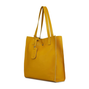 Borse Donna colore Giallo-in pelle Made in Italy 33x38x15cm