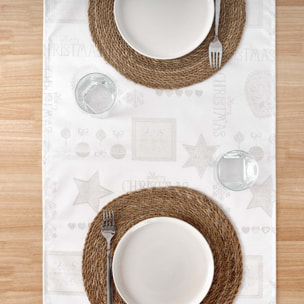 Chemin de table jacquard fil d'argent PSC4732A