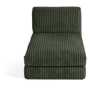 Jasper - module méridienne - en fausse fourrure côtelée - Vert