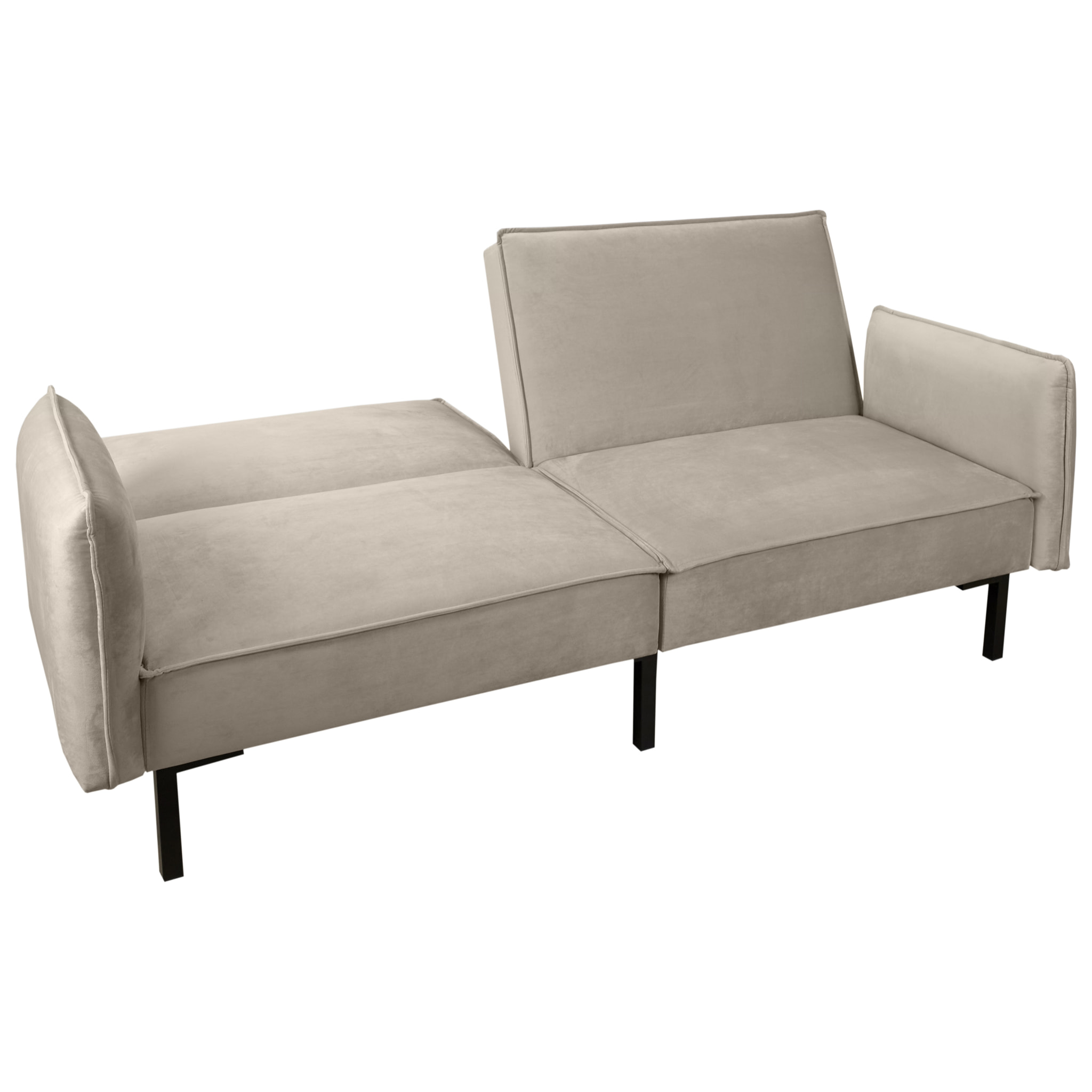 Canape Convertible Velours Taupe
