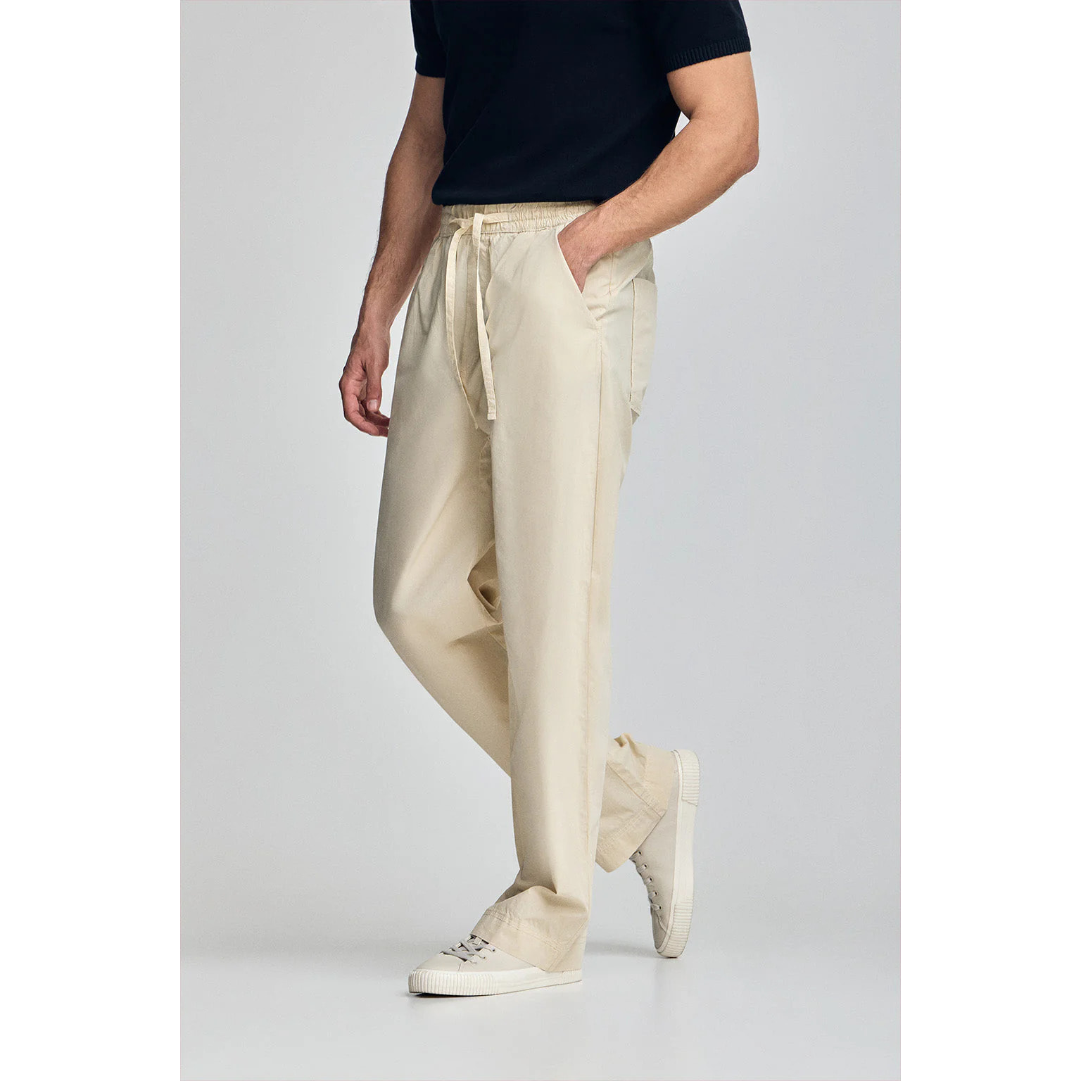 Pantalón Sunset de cintura elástica en beige