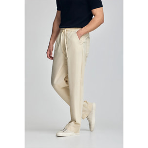 Pantalón Sunset de cintura elástica en beige