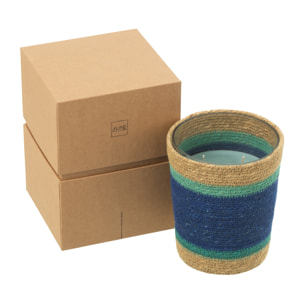 J-Line bougie parfumée Panier - Seaside Bliss - verre - bleu - medium - 55H