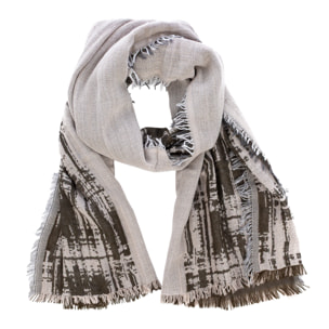 Foulard sciarpa design lineare doppio risvolto modal e lana. Made in Italy.