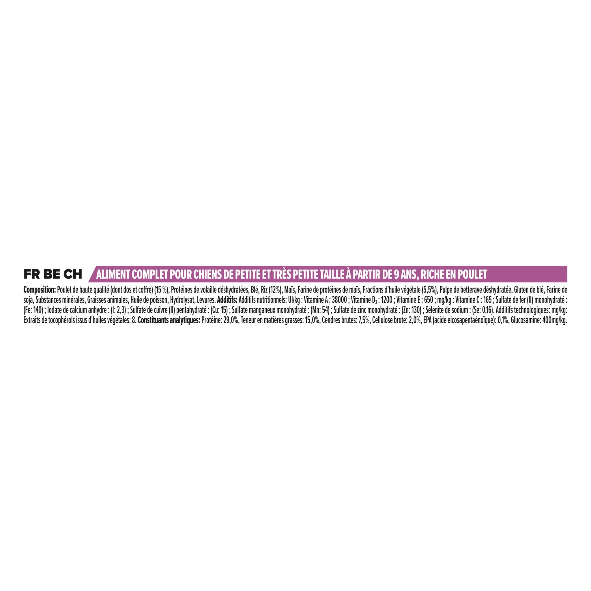 PRO PLAN Chien Small&Mini Adult 9+ Age Defence Poulet 7KG