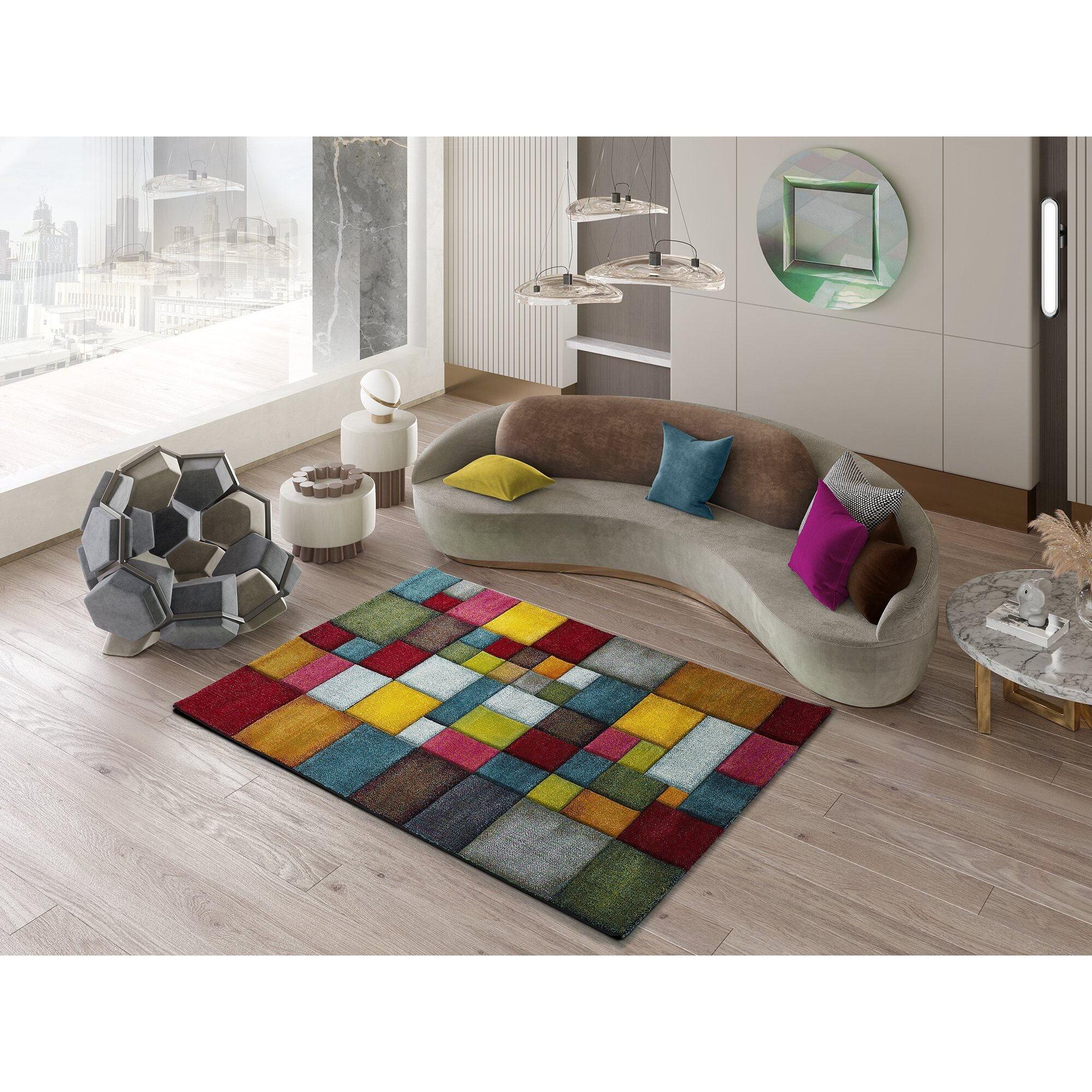 Alfombra geométrica Harlequin Multicolor, varias medidas disponibles