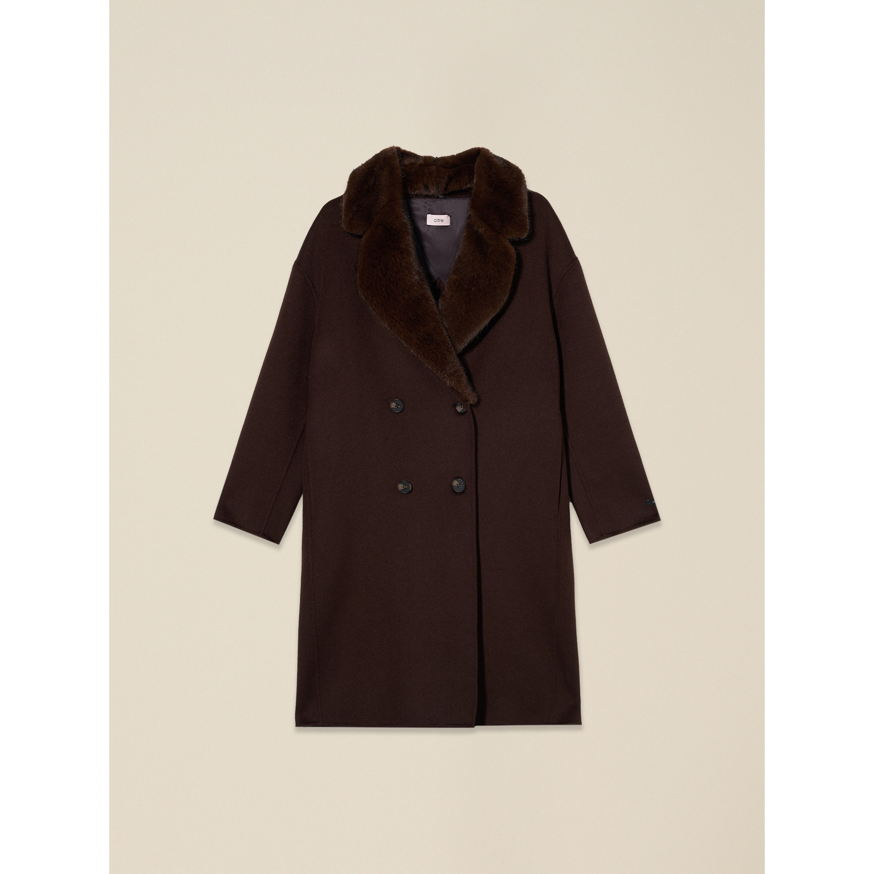 Oltre - Cappotto doppiopetto misto lana - Marrone