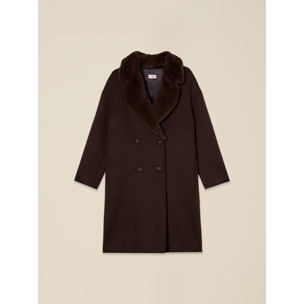 Oltre - Cappotto doppiopetto misto lana - Marrone