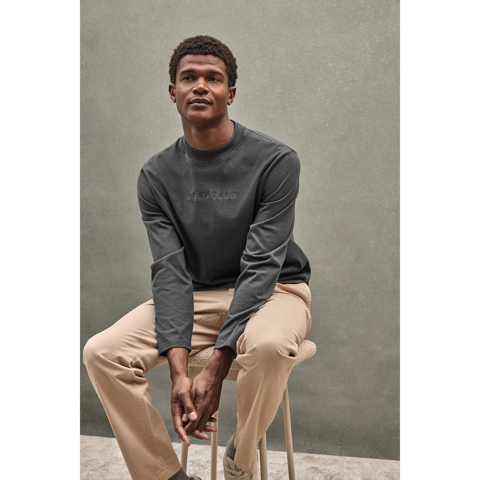 Maglietta Caliope grigio scuro con logo ricamato Polo Club