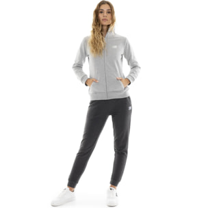 Chándal de invierno para mujer con capucha y cremallera "Plata"