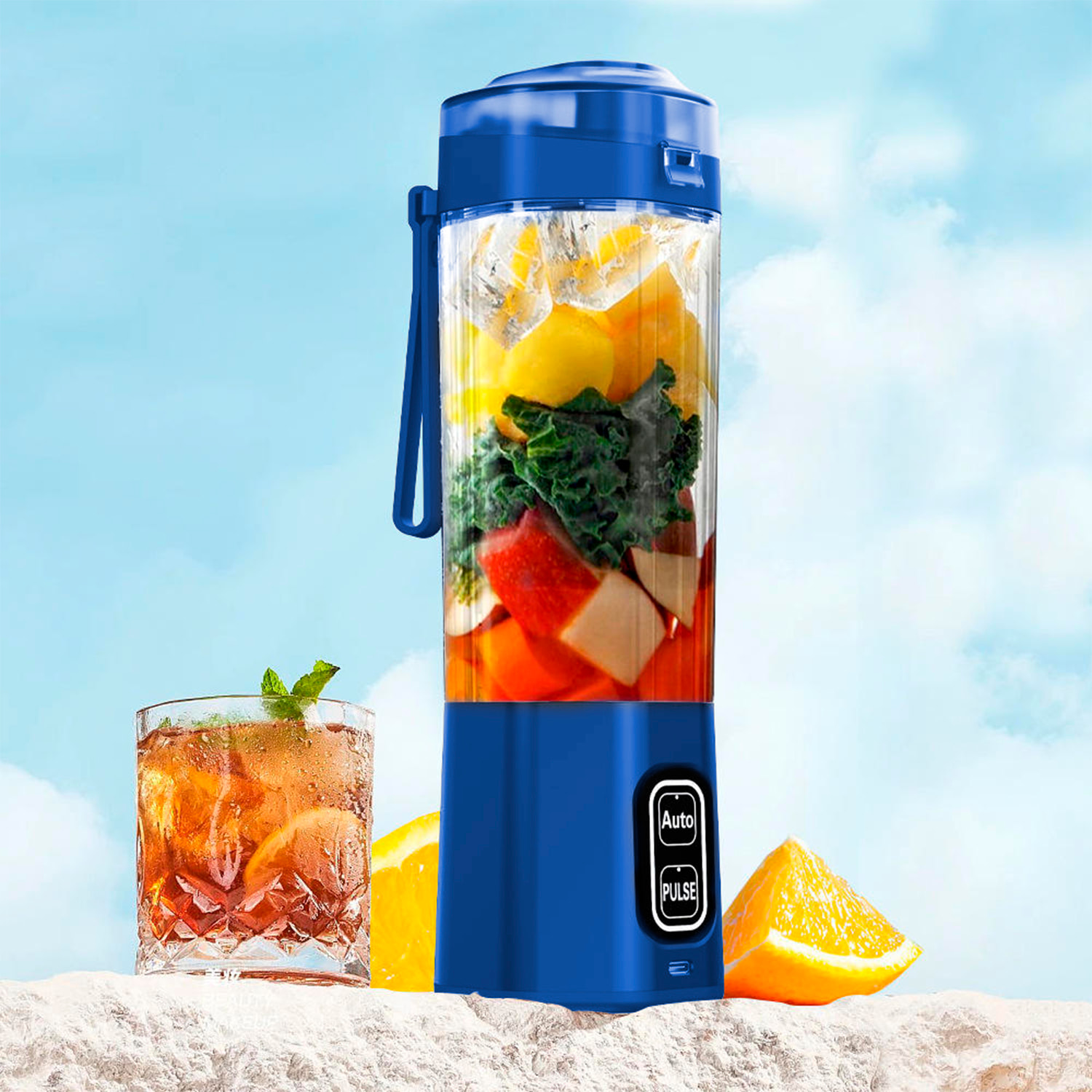 Batidora portátil HD-11 de 700 ml con potente motor de 360W, con batería recargable de 6000mAh.