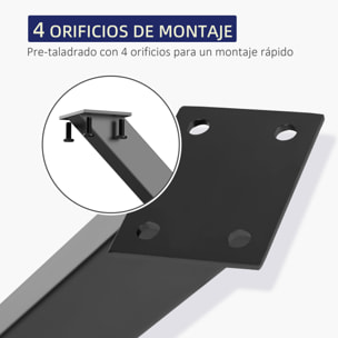 HOMCOM Conjunto de 2 Patas para Mesa Estilo Industrial 80x72 cm en Forma de X Patas de Muebles de Acero para Soporte con Protectores Tornillos de Montaje Incluidos Negro