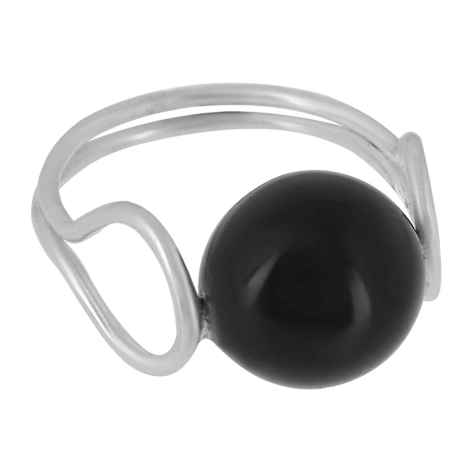 Anillo plata de ley"Fix Onix"cristal en negro onix