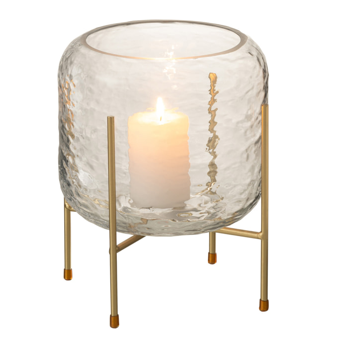 J-Line vase Rond + Pied - verre - transparent - small - 22.5 cm de hauteur