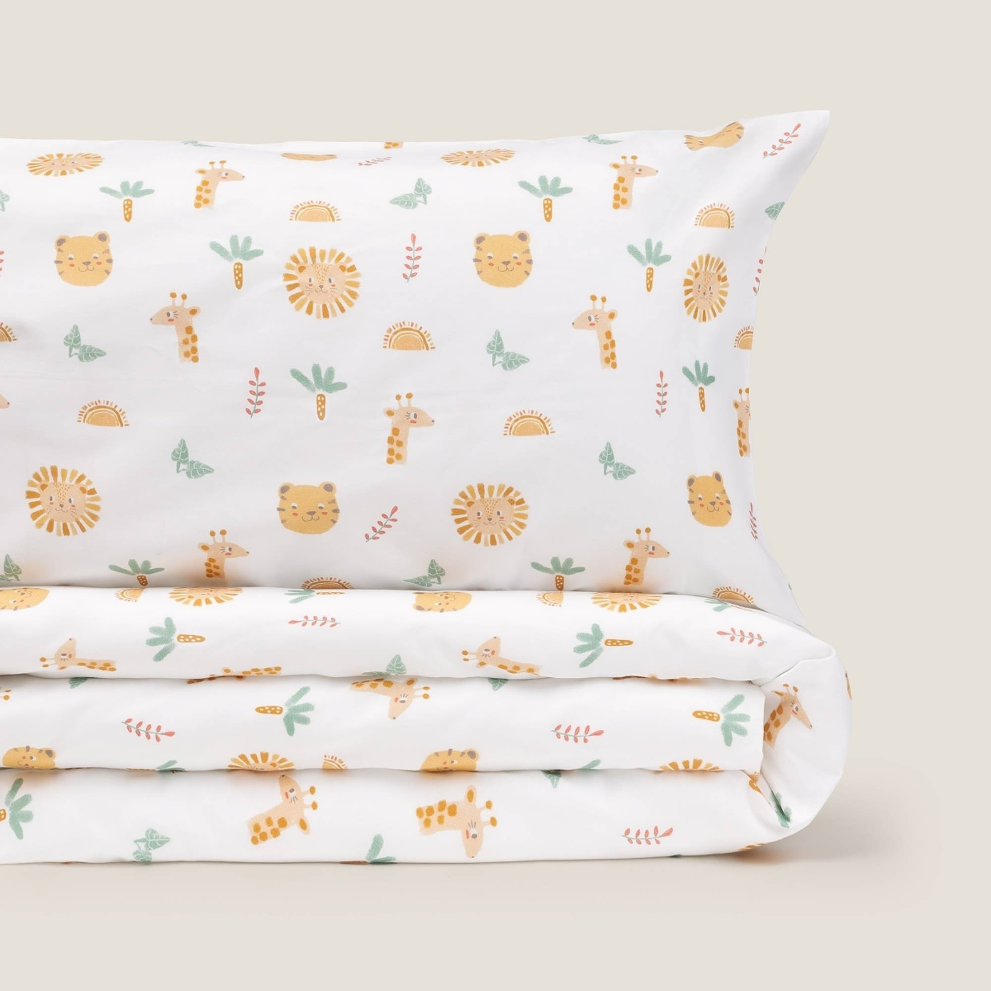 Funda nórdica algodón jungla Palmis color blanco
