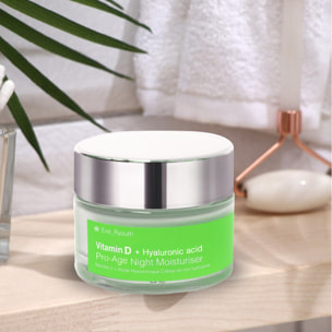 Hidratante de noche antiedad con vitamina D y ácido hialurónico