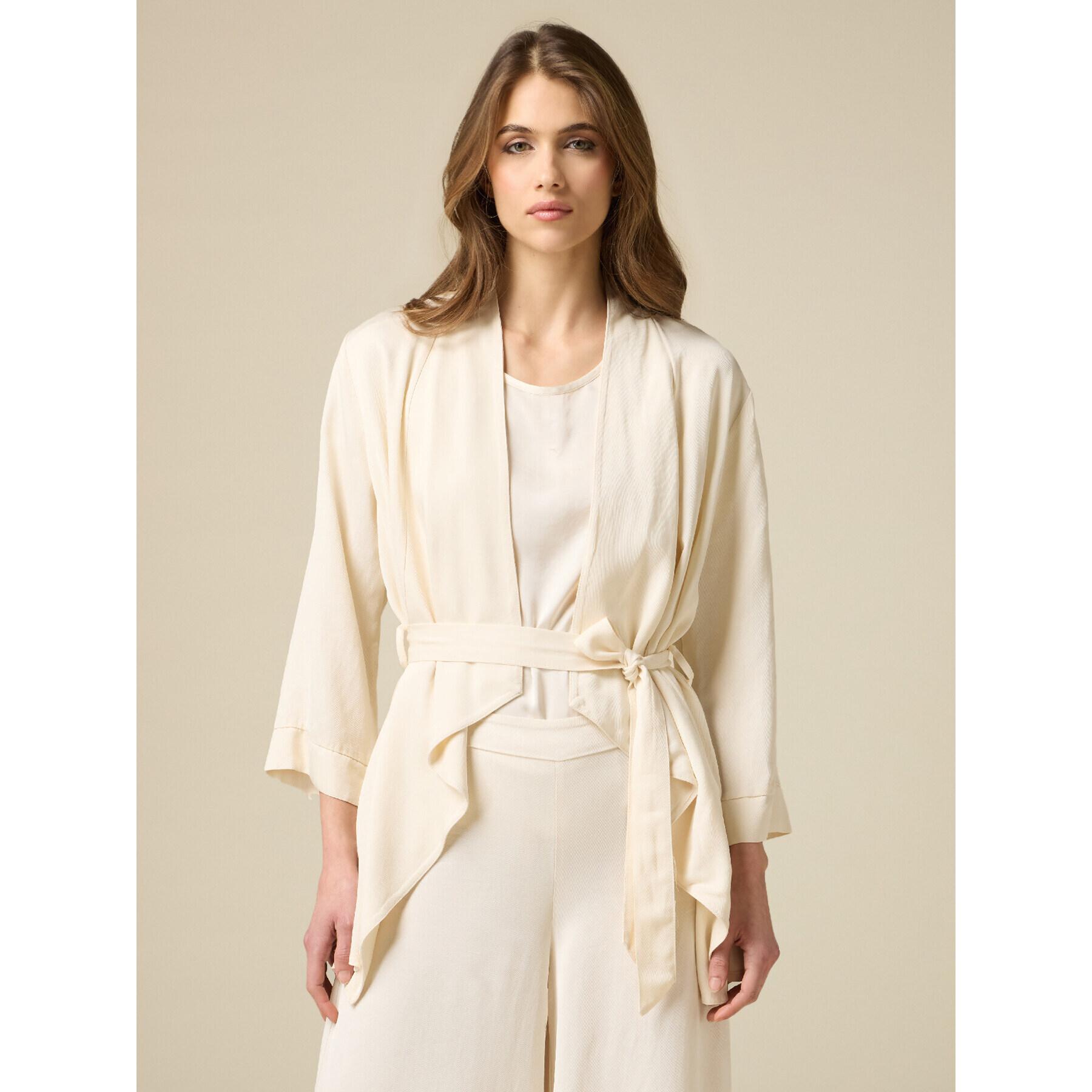 Oltre - Chaqueta kimono de tejido vaporoso - Blanco