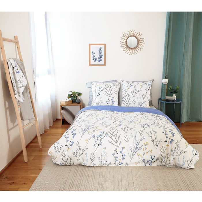 Parure Housse De Couette 3pcs 100% Satin De Coton 78fils Fanille