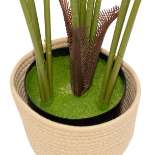 Kentia 210 - Pianta Artificiale Decorativa Tropicale Kentia H210 cm per Interno Esterno con Vaso Beige