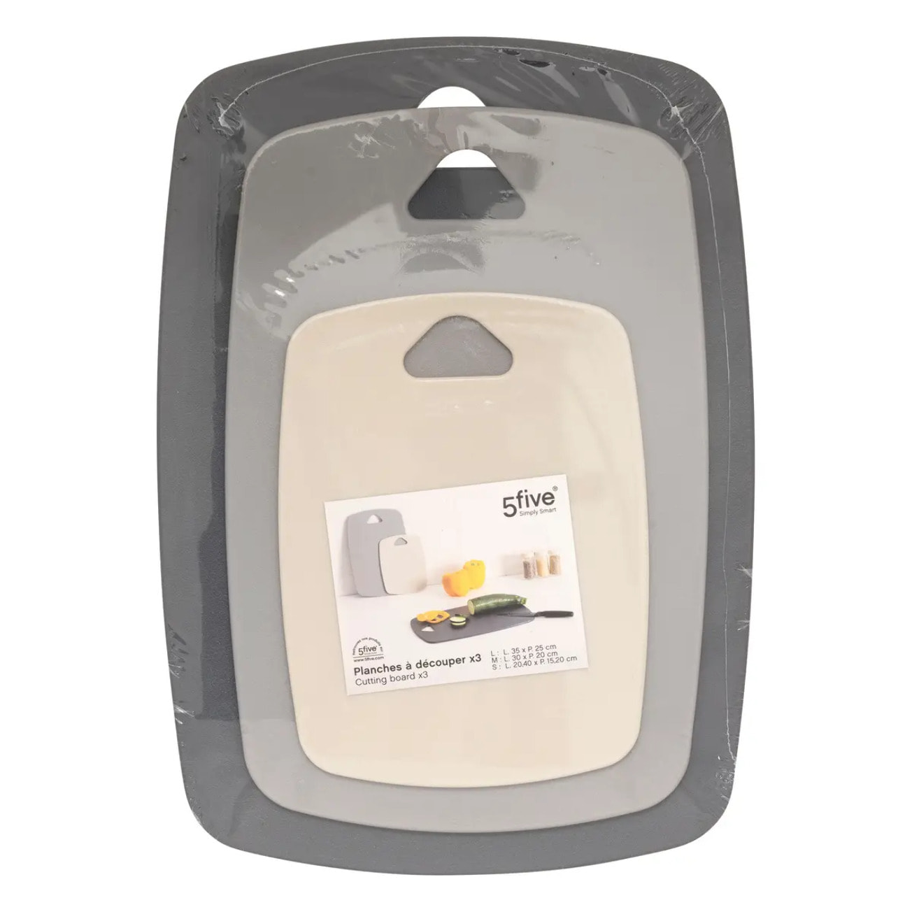 3 planches à découper en plastique 35x25cm