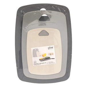 3 planches à découper en plastique 35x25cm