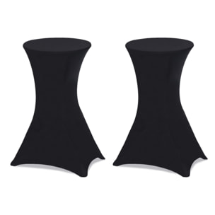 Tables hautes de réception pliantes 105cm + housses noires - lot de 2