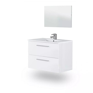 Pack de baño con lavabo cerámico Feel S Blanco Brillo