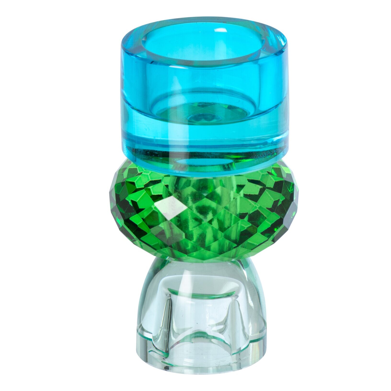 J-Line chandelier - verre - vert émeraude/bleu azur