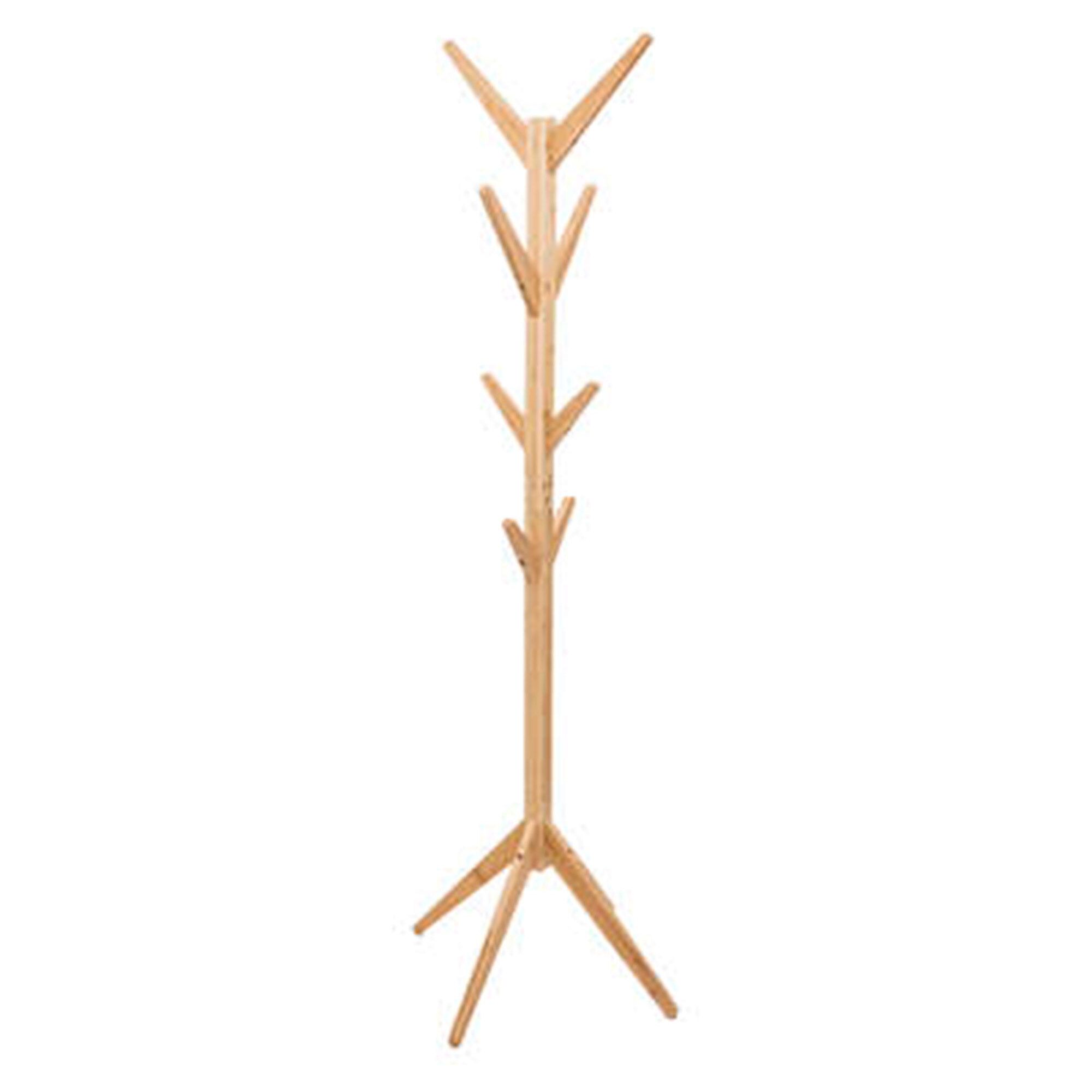 Perchero árbol en madera de bambú con 8 varillas