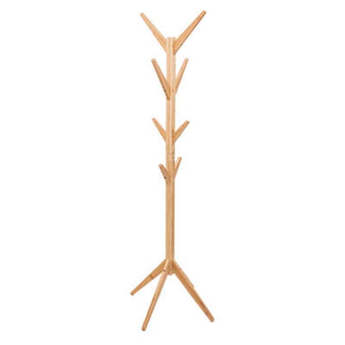 Perchero árbol en madera de bambú con 8 varillas