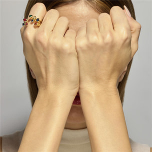 Anillo con Lacado Negro acabado oro 18k