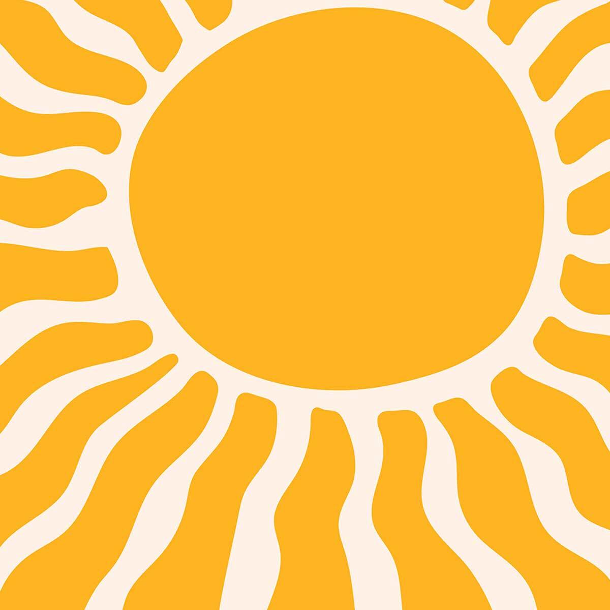 Affiche encadrée soleil abstrait rétro Affiche + cadre en métal - Noir