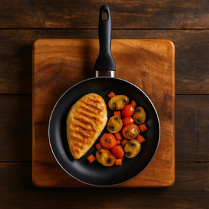 set de 3 sartenes ø16ø20ø24cm de aluminio prensado en azul metalizado