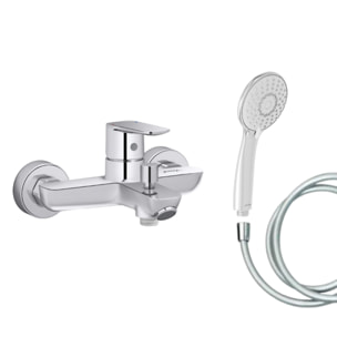 Mitigeur baignoire July+ + pommeau de douche Juliette + flexible de douche lisse