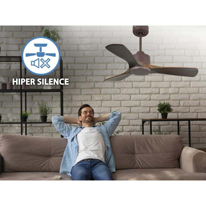 Ventilateur de plafond Réversible  Thermostat Wifi Moteur à courant continu Toits en pente Télécommande Hypersilence Mémoire
