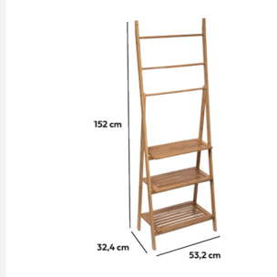 Étagère porte-serviettes 3 niveaux Bambou