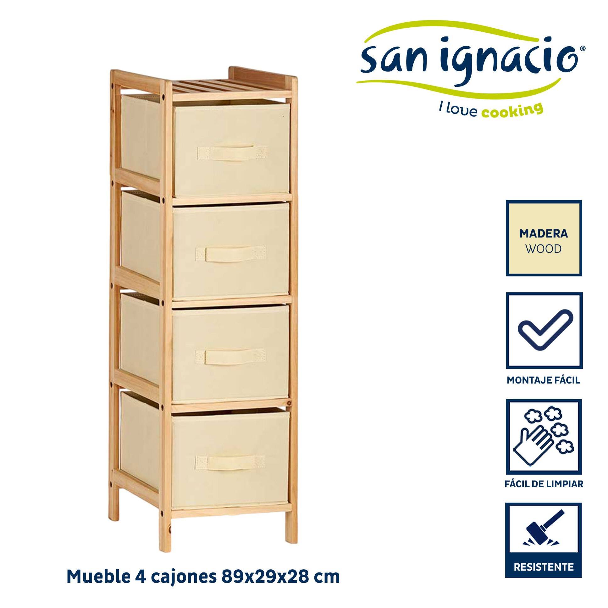 Mueble 4 cajones color crema colección kipit