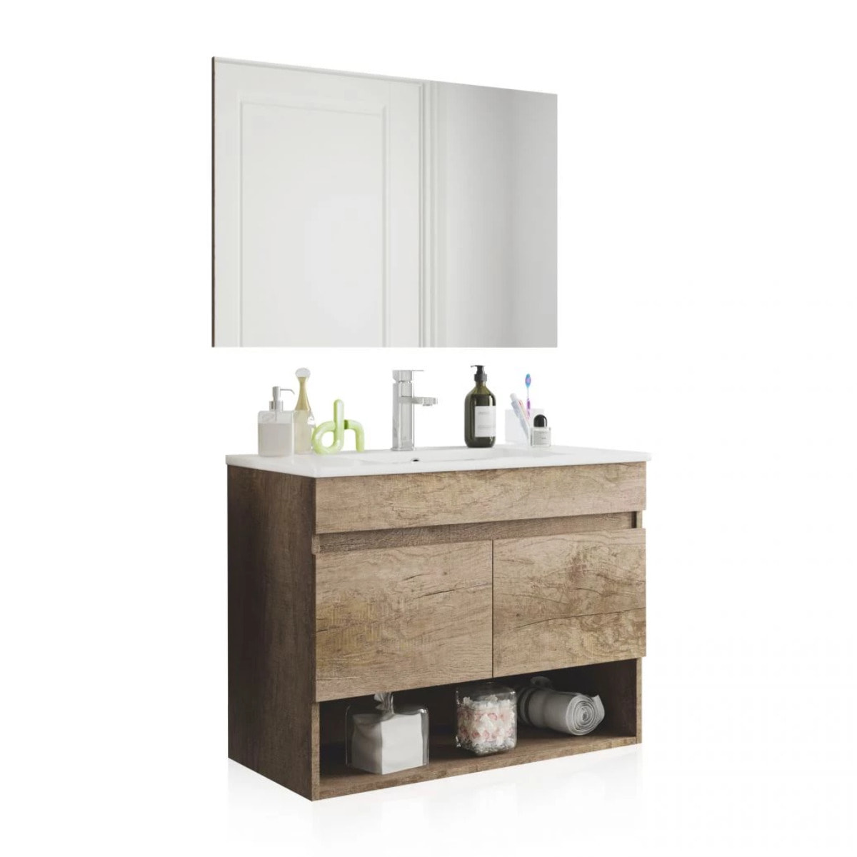 Mueble de baño con espejo Thai 2 puertas Nordik