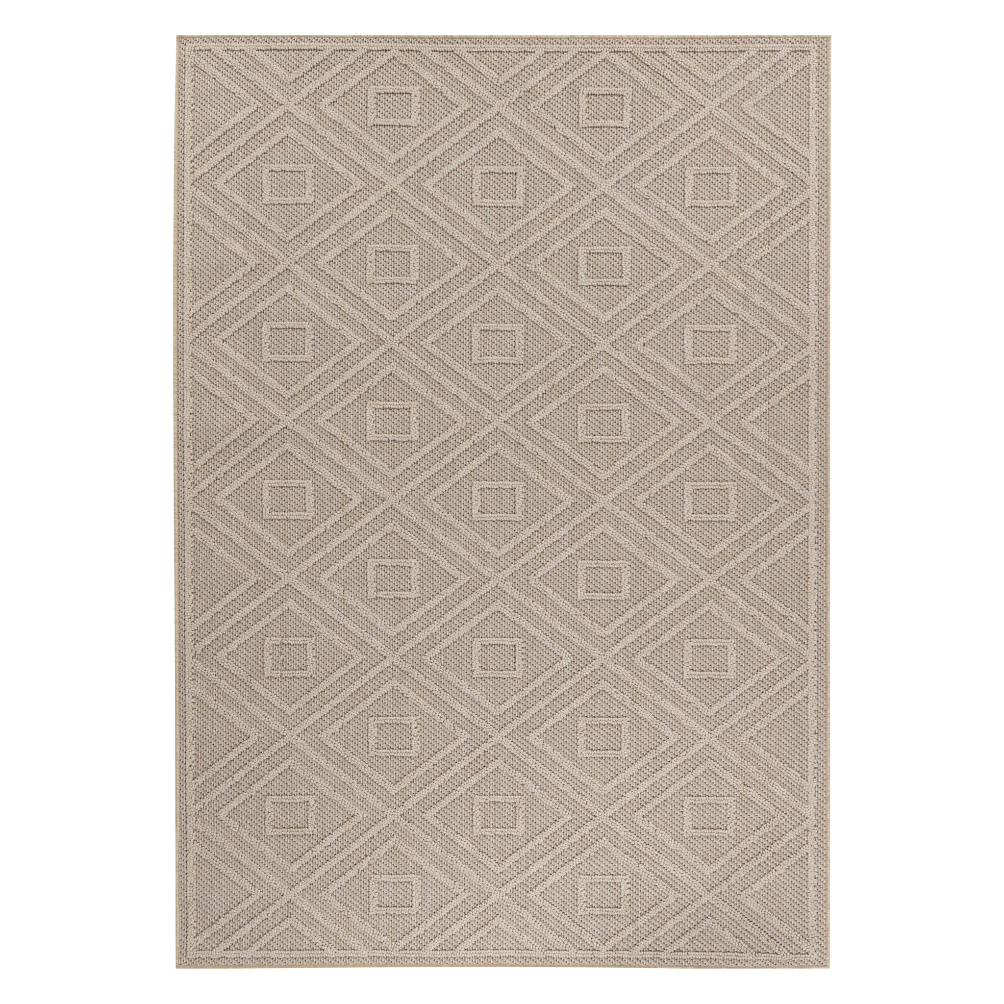 PATARA - Tapis intérieur/extérieur motif graphique beige - PAT4956BEI