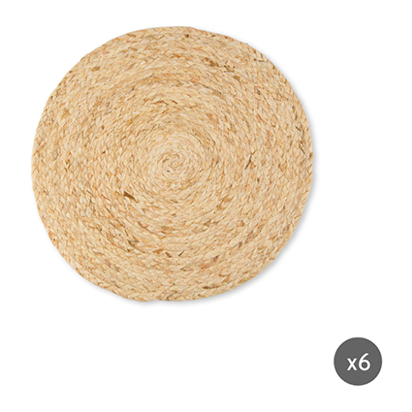 Set 6 tovagliette tonde Excelsa – Green Living, Foglia di Mais Beige