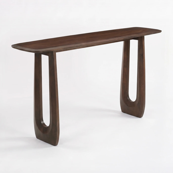 Console en bois de manguier massif marron foncé 150 cm - Maya