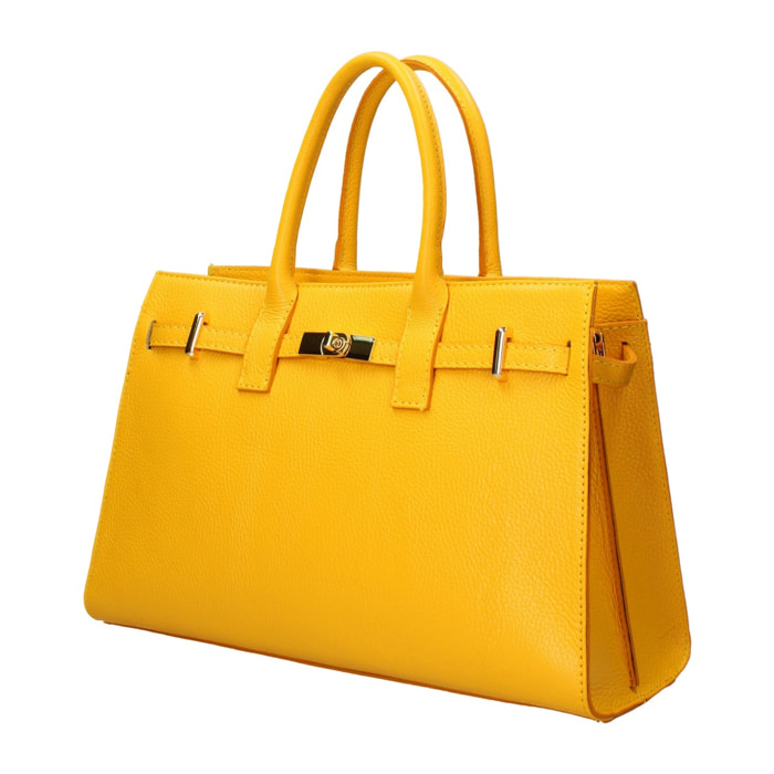 Borsa a mano da donna Made in Italy - Modello Zelia Ultra - 100% pelle - 37.5 x 24.0 x 14.0 cm
