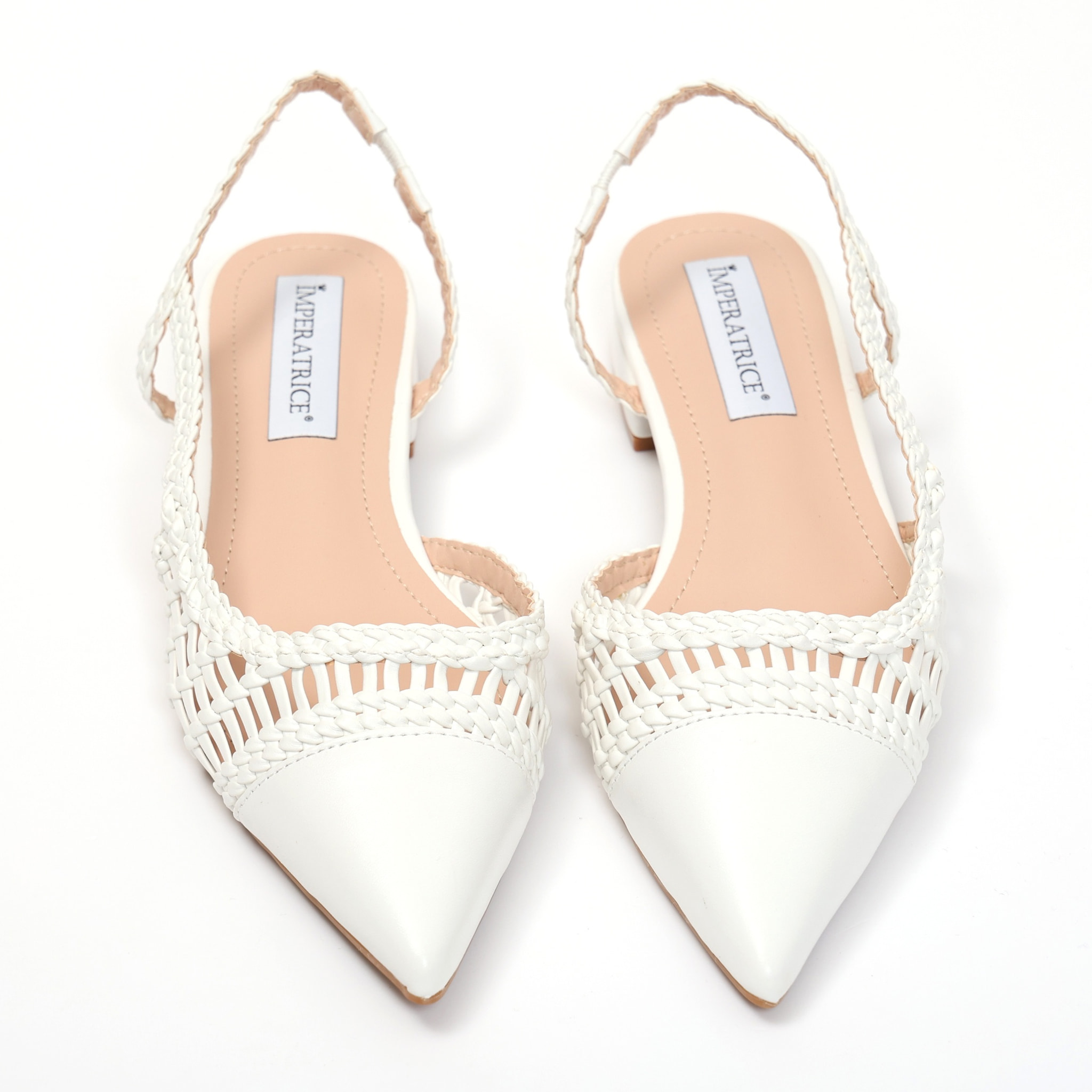 Ballerine in simil pelle con intreccio