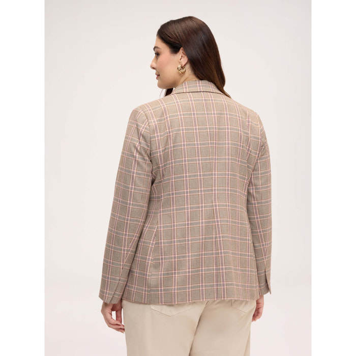 Fiorella Rubino - Blazer a quadri con spilla bassotto - Grigio