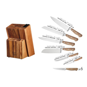 Bloc couteaux de cuisine et couteaux à steak JAKOB LOVIISA - 14 pièces