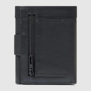 Piquadro Portafogli compatto con porta monete posteriore, porta carte di credito e protezione RFID